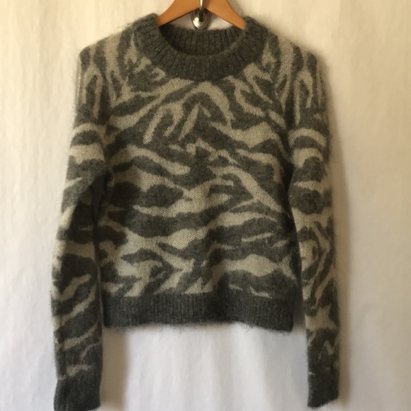 All saints mohiar blend sweater tiger stripe grey - Picture 2 of 5